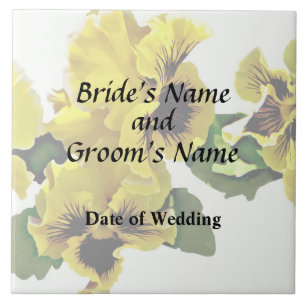Frilly Yellow Stiefmütterchen Hochzeitsprodukte Fliese