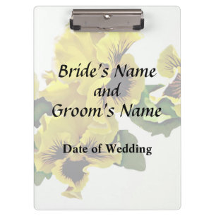 Frilly Yellow Stiefmütterchen Hochzeitsprodukte Klemmbrett