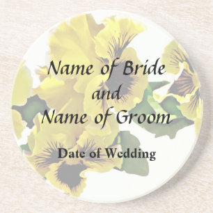 Frilly Yellow Stiefmütterchens Hochzeitsprodukte Getränkeuntersetzer