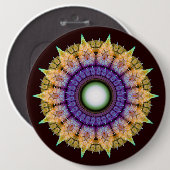 Frily strahlende farbenfrohe Muster Button (Vorne & Hinten)