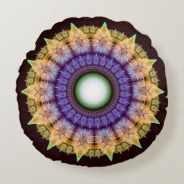 Frily strahlende farbenfrohe Muster Rundes Kissen