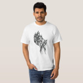 Fringe Black White Abstract Tribal Tattoo Art T-Shirt (Vorne ganz)