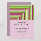 Fringe Stripes Lilac Einladung zur Hochzeit (Vorne/Hinten)