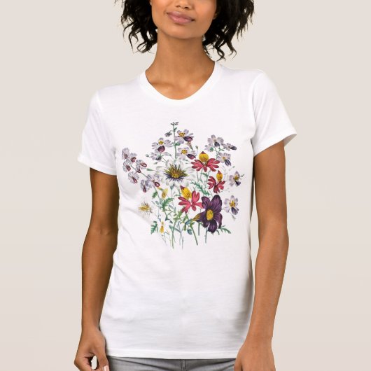 Fringeblumen und samtene Trompeten-Blume T-Shirt (Vorderseite)