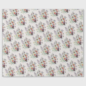 Fringeblumen und samtene Trumpet-Blume - Geschenk Geschenkpapier (Flach)