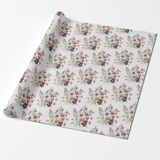 Fringeblumen und samtene Trumpet-Blume - Geschenk Geschenkpapier (Ungerollt)