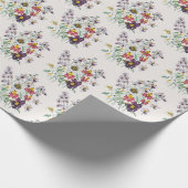 Fringeblumen und samtene Trumpet-Blume - Geschenk Geschenkpapier (Ecke)