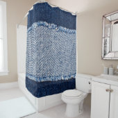Fringed denim blauen Jeans Rahmen. Duschvorhang (Beispiel)