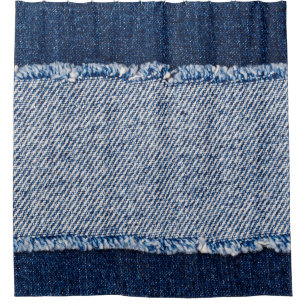 Fringed denim blauen Jeans Rahmen. Duschvorhang