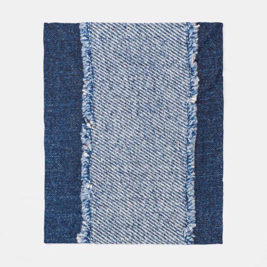 Fringed denim blauen Jeans Rahmen. Fleecedecke (Vorderseite)