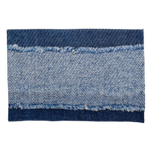 Fringed denim blauen Jeans Rahmen. Kissenbezug