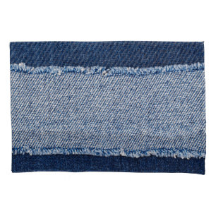 Fringed denim blauen Jeans Rahmen. Kissenbezug