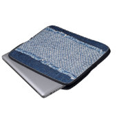 Fringed denim blauen Jeans Rahmen. Laptopschutzhülle (Vorne Knopf)