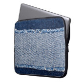 Fringed denim blauen Jeans Rahmen. Laptopschutzhülle (Vorderseite Links)