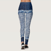 Fringed denim blauen Jeans Rahmen. Leggings (Rückseite)