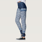 Fringed denim blauen Jeans Rahmen. Leggings (Links)