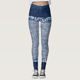 Fringed denim blauen Jeans Rahmen. Leggings