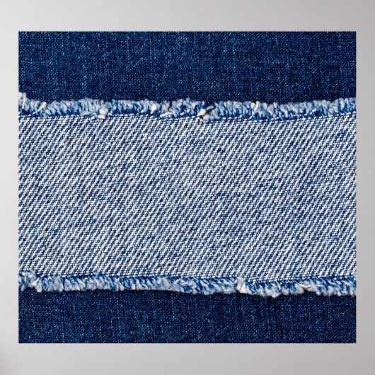 Fringed denim blauen Jeans Rahmen. Poster (Vorne)
