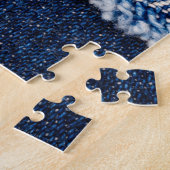 Fringed denim blauen Jeans Rahmen. Puzzle (Seite)