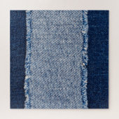 Fringed denim blauen Jeans Rahmen. Puzzle (Horizontal)