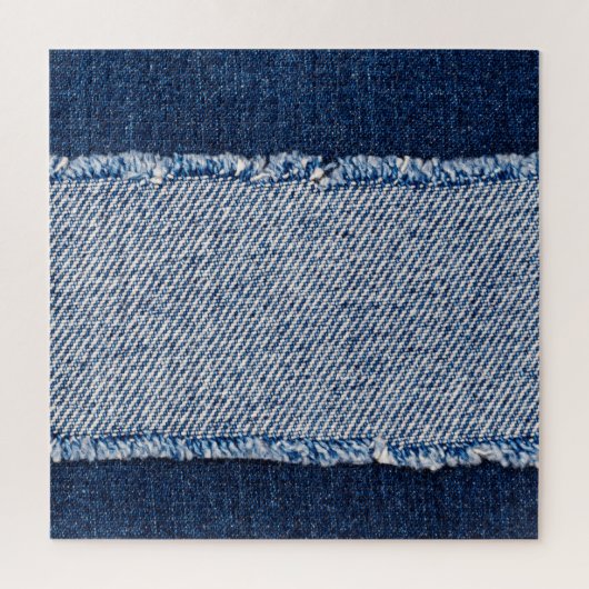 Fringed denim blauen Jeans Rahmen. Puzzle (Vertikal)
