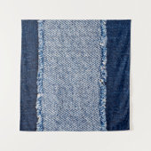 Fringed denim blauen Jeans Rahmen. Wandteppich (Vorderseite (Horizontal))