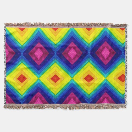 Fringed Gradient Prism Rainbow Art Throw Blanket Decke (Vorderseite)