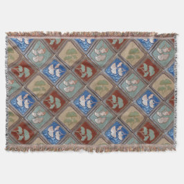 Fringed Wirldecke mit Handwerker Gingko Druck Decke