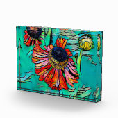 Fringy Helenium mit festem Glass-Look Fotoblock (Rechts)