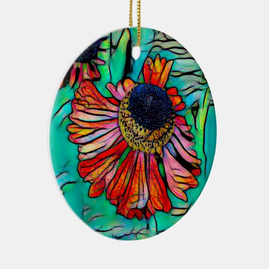 Fringy Helenium mit festem Glass-Look Keramik Ornament (Rechts)