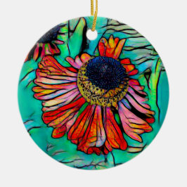 Fringy Helenium mit festem Glass-Look Keramik Ornament