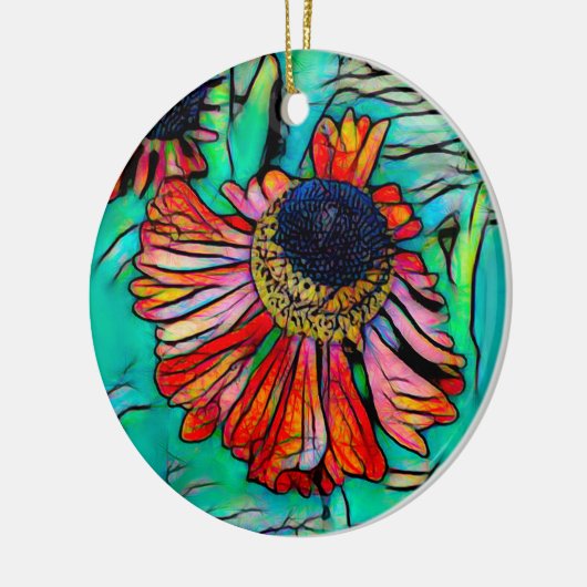 Fringy Helenium mit festem Glass-Look Keramik Ornament (Links)