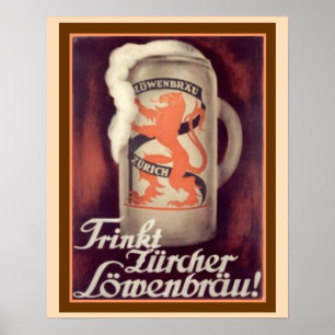 Frinkt Lurcher Lowenbrau Vintage-Werbeanzeige 16 x Poster