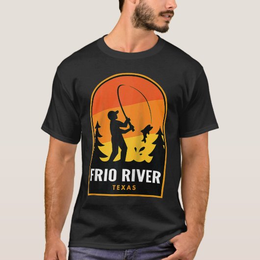 Frio River Texas Angeln Raglan T-Shirt (Vorderseite)
