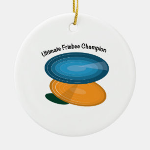 Frisbee-Champion Keramik Ornament