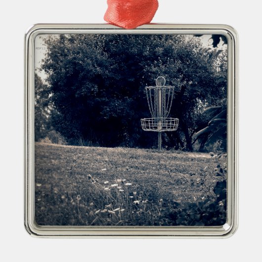 Frisbee Disk Golf Basket Ornament Aus Metall (Vorne)