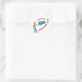Frisbee Flying Disk Runder Aufkleber (Tasche)
