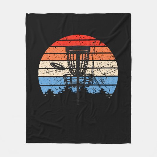 Frisbee Golf Disc Golf Retro Fleecedecke (Vorderseite)