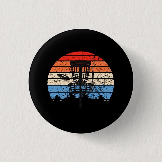 Frisbee Golf Disk Golf Retro Button (Vorderseite)