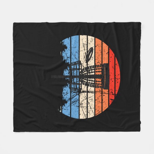 Frisbee Golf Disk Golf Retro Fleecedecke (Vorderseite (Horizontal))