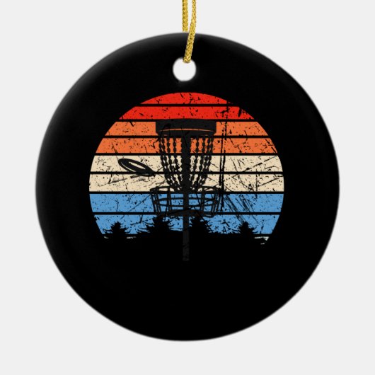Frisbee Golf Disk Golf Retro Keramik Ornament (Vorne)