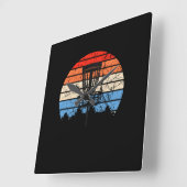 Frisbee Golf Disk Golf Retro Quadratische Wanduhr (Winkel)