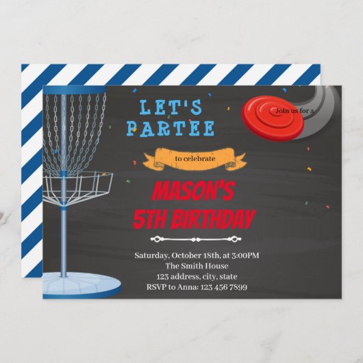 Frisbee Golf Einladung (Vorne/Hinten)