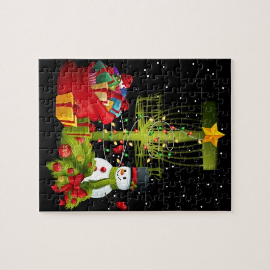 Frisbee Golf Frolf Weihnachtsbaum Puzzle (Horizontal)