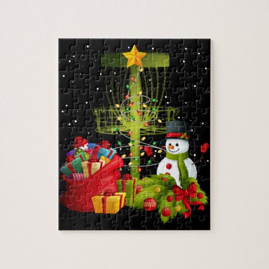 Frisbee Golf Frolf Weihnachtsbaum Puzzle (Vertikal)