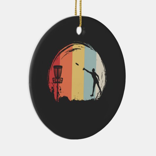 Frisbee Golf Retro Keramik Ornament (Rechts)