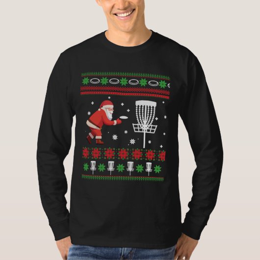 Frisbee Golf Ugly Christmas Sweater T-Shirt (Vorderseite)