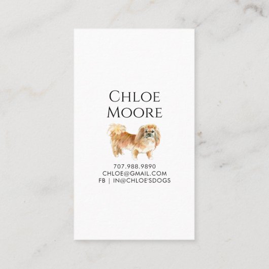 Frisbee Hund Wasserfarben Hund Walker Haustier Sit Visitenkarte (Rückseite)