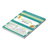 Frisbee Jungle Baby Shower Favor Candy Wrappers Notizblock (Rotiert)