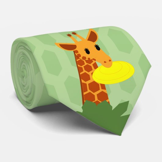 Frisbee Jungle Giraffe Krawatte (Gerollt)